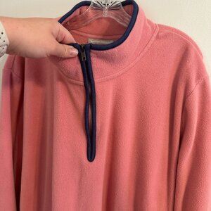 Woman Within 3X (30/32) Pink Fleece Half Zip Pullover
